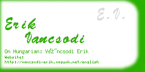 erik vancsodi business card